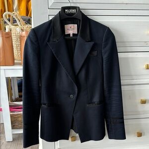 Juicy Couture Navy and Black Tuxedo Admiral Blazer